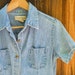 vintage 80s denim jean short sleeve button up / womens small medium