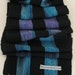 Bright Blue and Purple Hand-Painted Tencel and Merino Scarf