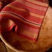 Colorful Orange Striped Handwoven Cotton Dishtowel