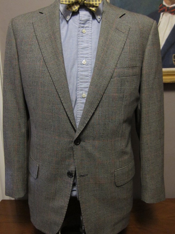 Gieves Hawkes Bespoke Gray Glen Plaid Suit 38R Savile Row