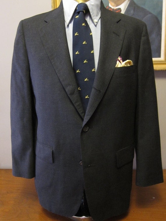 Brooks Brothers Charcoal Worsted Sack Suit 40R