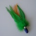 Catnip Cat Toy Dark Blue and Kelly Green Feather Flier