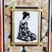 Oriental Woman on Pillow with Japanese Yuzen Paper All Occasion Blank Card