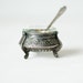 Vintage Salt Cellar - Soviet Union - USSR - Small Tiny Salt Cellar with Spoon