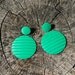 Summer Fashion Style - Green Chunky Vintage Earrings - Soviet Union USSR - Clip Earrings