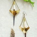 Hammered Brass and Porcupine Quill Earrings - Tribal Wear - Sword and Shield - Handmade