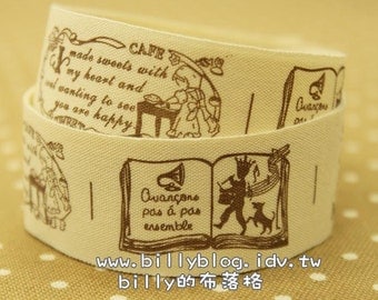V191 - cotton tape/ sewing tape/ Ribbon - cotton - story book