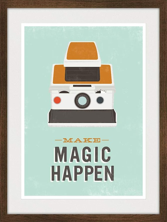 Inspirational quote print hipster polaroid camera geekery