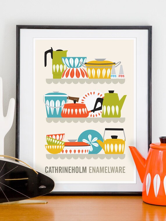Kitchen print Art for kitchen Cathrineholm poster Retro