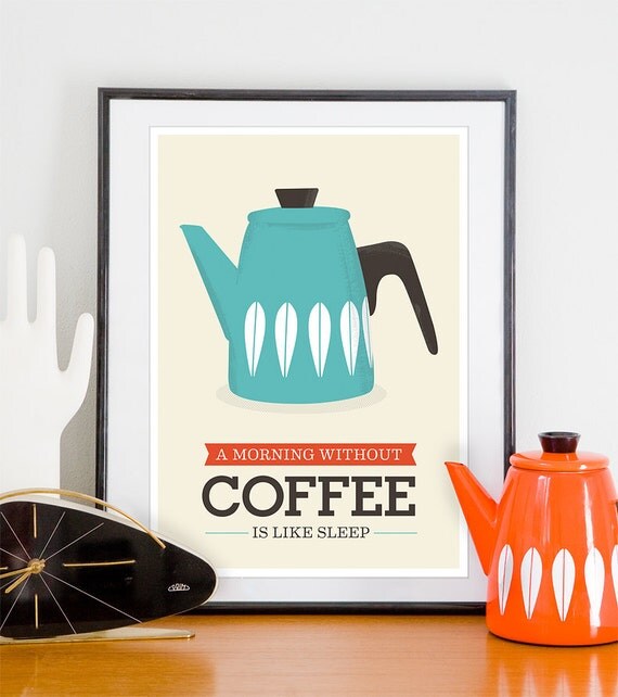 Kitchen print Art for kitchen coffee poster coffee print. by handz