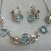 Vintage Designer Sterling Silver Rhinestone Necklace & Earrings.. Van Dell