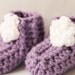 Crochet Baby Booties- Baby Booties- Infant Booties- Crocheted Booties- Purple Booties