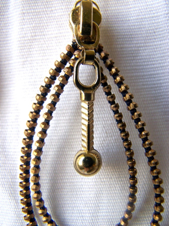 Gold Zipper Loop Earrings