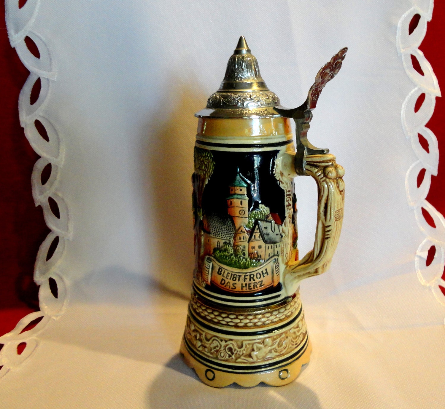 Vintage Musical West German Beer Stein Auf by jeaniesclassicpantry