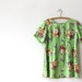 lime floral 90s MICRO mini shirt dress