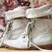 90s white leather boots, slouchy canvas US women's 6.5-7