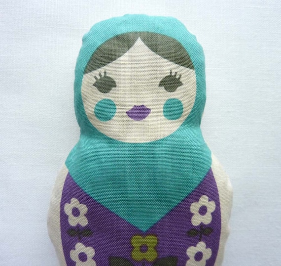 Russian Matryoshka Doll. Teal Lavender Sachet by KHGarts on Etsy