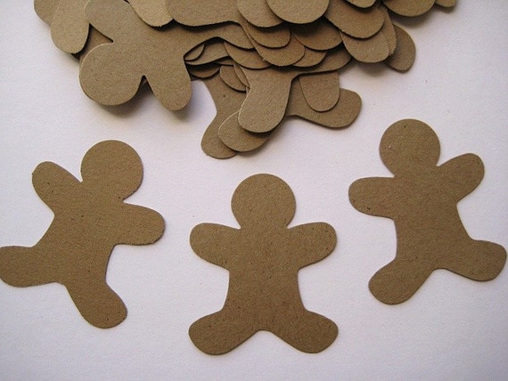 Items similar to 30 Gingerbread Men punch die cut embellishments E397 ...