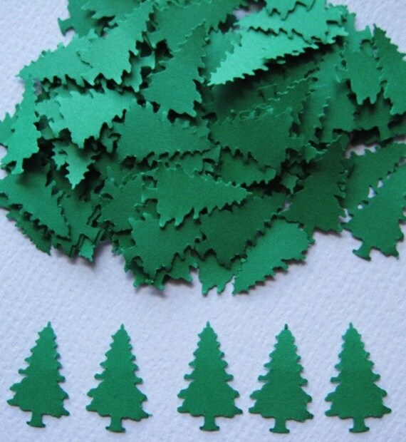 100 Evergreen Tree die cut embellishments by