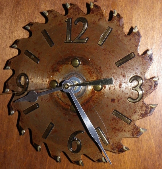 Recycled Circular Saw Blade Wall Clock by