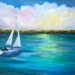 Sailboat painting - Seascape sunset - Original Oil Boat - Art Nautical - boat painting - Lake sunset - fine art home decor wall art