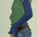 Elvin Arm Warmers - Large - Blue - EXTRA LONG Fingerless Gloves - Hand Made in London