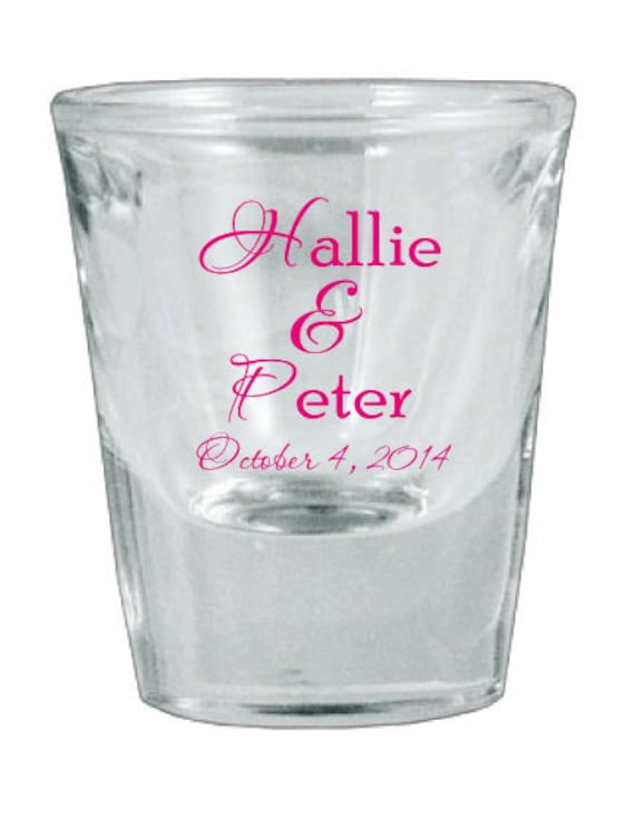 Items Similar To 84 Wedding Favor Personalized Glass Shot Glasses