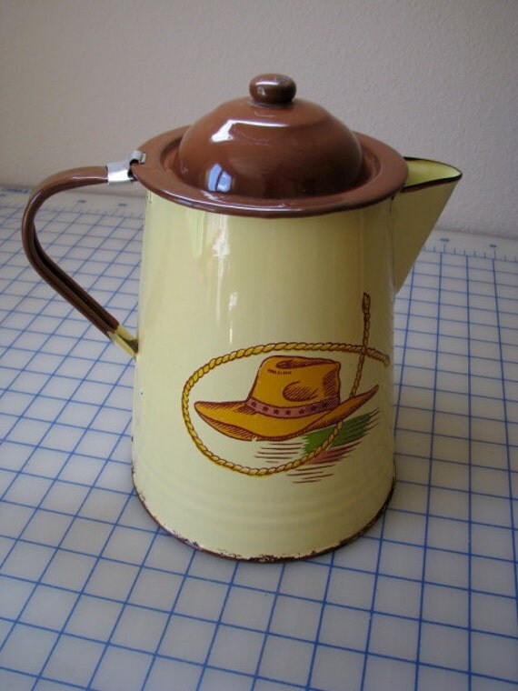 Vintage Monterrey Western Ware Enamel Coffee Pot
