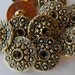 24 Gold Circle Flowers Large Shanked Round Buttons