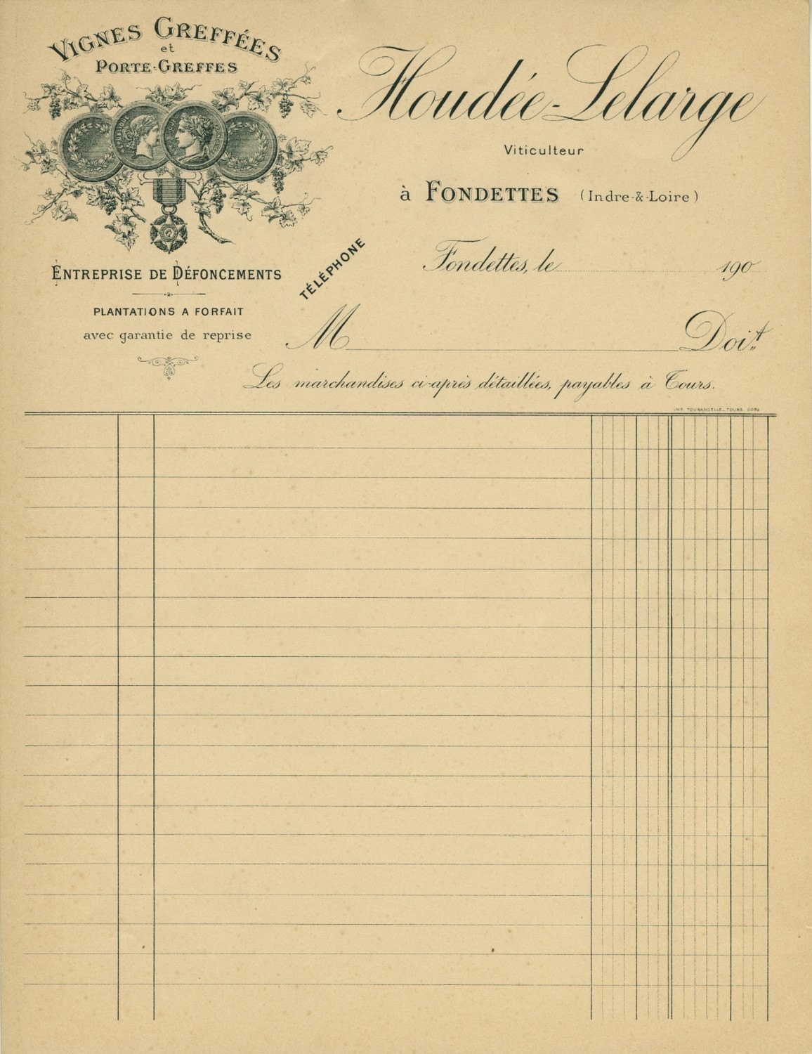 antique ephemera old invoice rare blank antique french