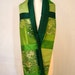 Green Silk Brocade and Shantung Patchwork Scarf