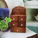 vintage wooden drawers cabinet spice antique hutch jewelry box cupboard