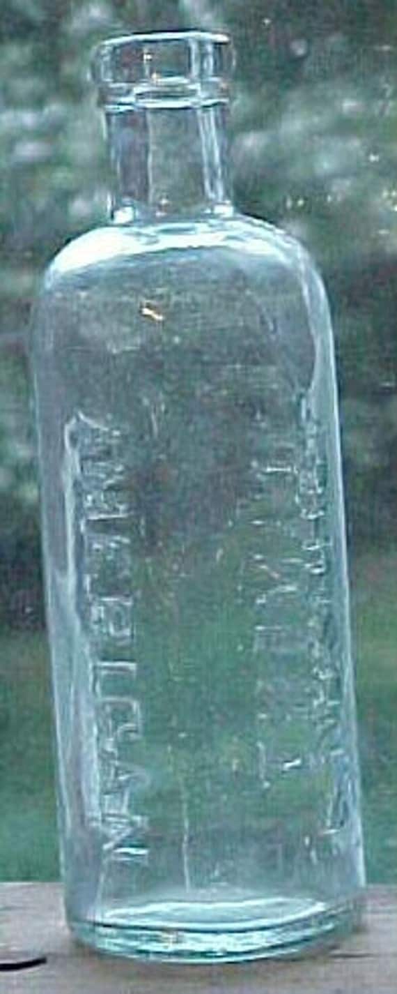 C1915 Johnson s American Anodyne Liniment Big Aqua Glass