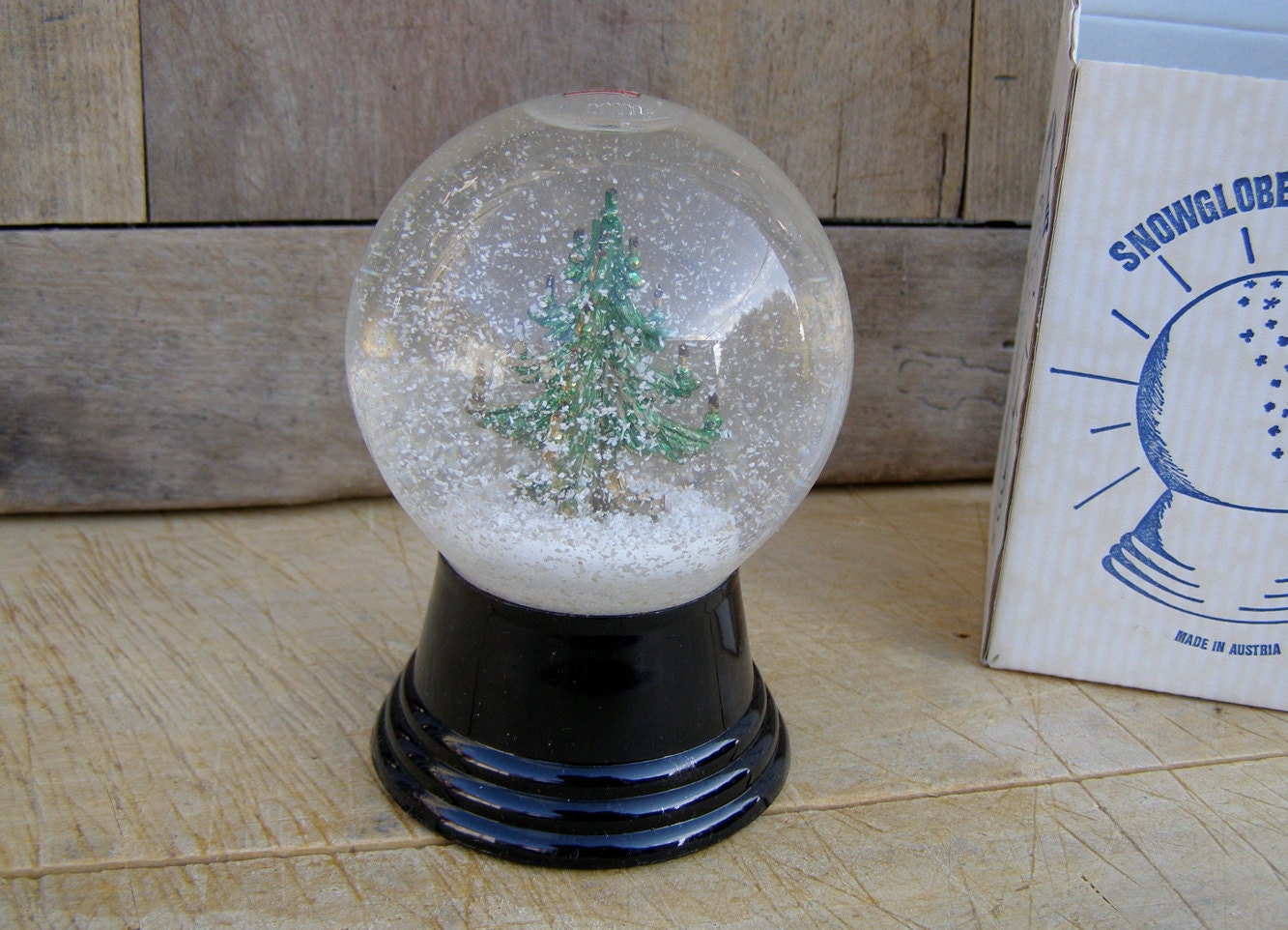 Vintage Perzy Austrian Christmas Tree Snow Globe
