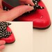 red ballet flats with bow