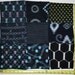 Vintage Japanese Indigo Cotton Woven Kasuri Kimono Fabric Mixed 9 Pieces Scraps Remnants Set Lot