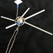 Silver Chimes Hair Fork ver. 2, with blue faceted glass beads