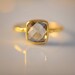 18K Hammered Gold Vermeil and Real Faceted Green Amethyst Ring Size 7 - MOTHER'S DAY GIFT