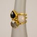 10% Off - Gemstone Ring - Stacking Rings - Black Onyx ring - Grey Moonstone ring - White agate ring - Bezel Rings - Stackable Rings