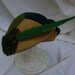 Reserved for J Vintage Green and Gold Felt Hat with Feathers by VogueMont 1940s