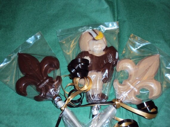 12 New Orleans Saints Chocolate Lollipop Favor Assortment Il_570xn