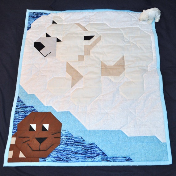 Baby Polar Bear Quilt Pattern PDF 3 sizes