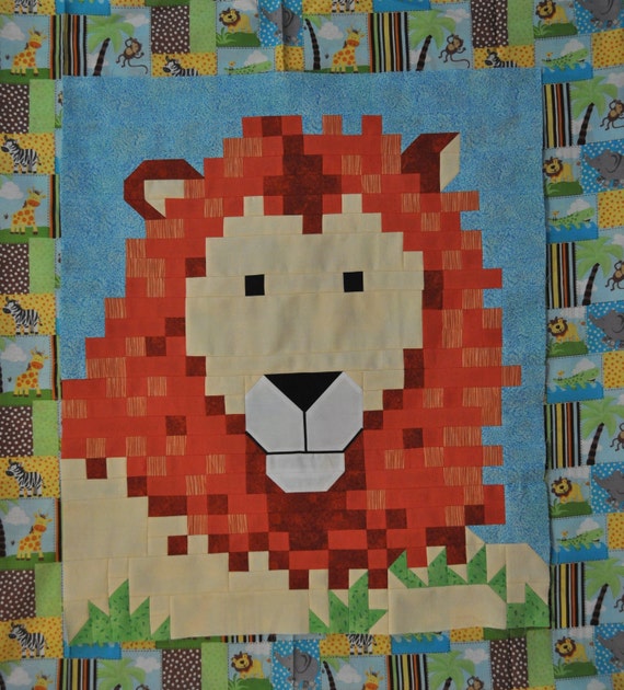 Lion Quilt Top Pattern In 3 Sizes