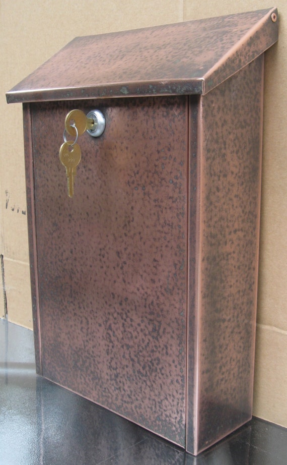 Wall Mount patina copper Mailbox by copperdesign on Etsy