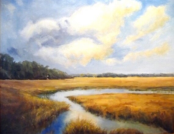 South Carolina Low Country Marsh Scene Coastal Area South