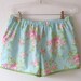 Romantic Floral Shorts. Summer Shorts. Size Large. Sky Blue