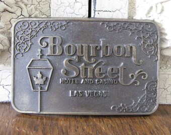Vintage "Bourbon Street" Las Vegas Belt Buckle