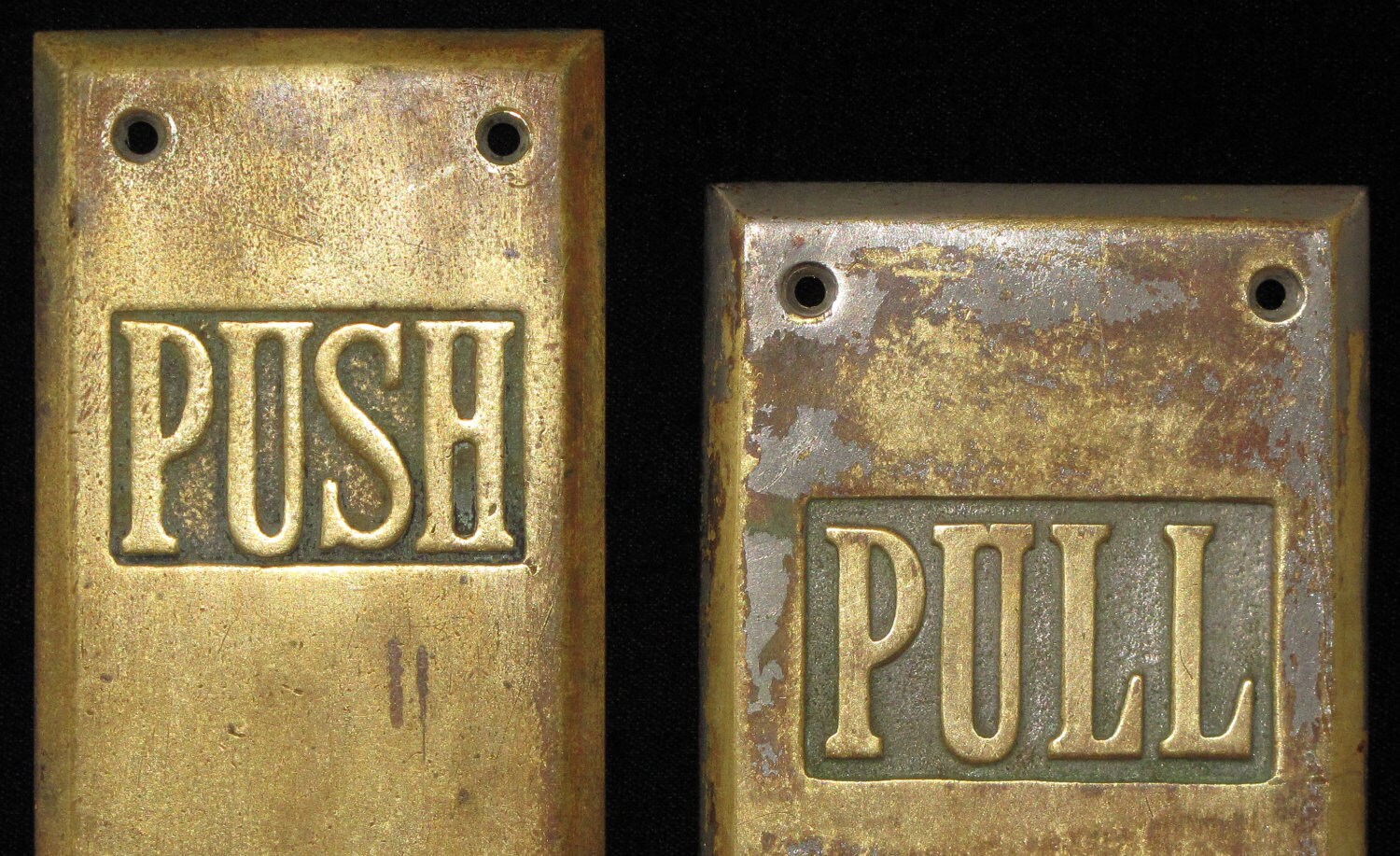 Vintage Industrial Door Hardware Push / Pull Set
