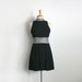 1960s black and metallic silver a-line little black mini dress size medium