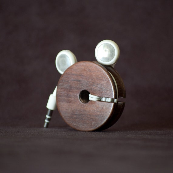 Wood Earbud Holder / Earphone Organizer East Indian Rosewood